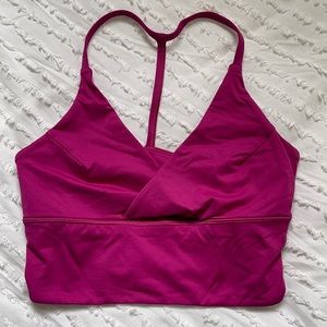 Pink lululemon long line sports bra
